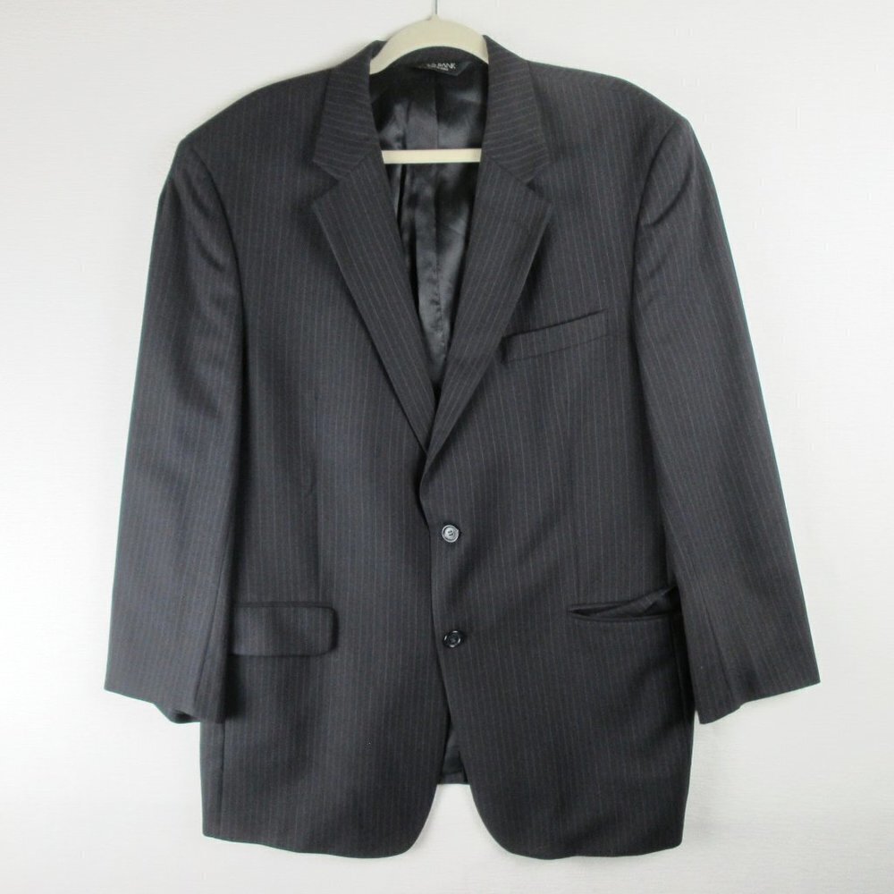 Jos. A. Bank Pinstripe Wool Suit Coat Size 44R Three Button
